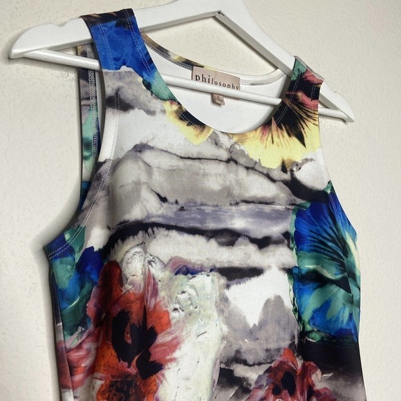 Philosophy Scuba Large Bloom Multicolor Floral Sheath Dress S - Picture 2 of 8